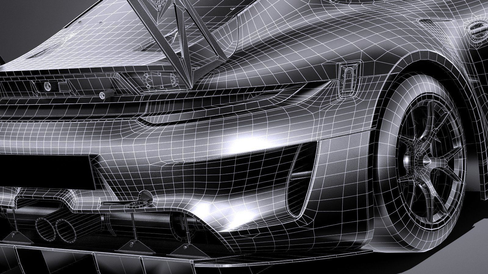 Porsche 911 GT3R 2019 lowpoly Low-poly 3D model_15