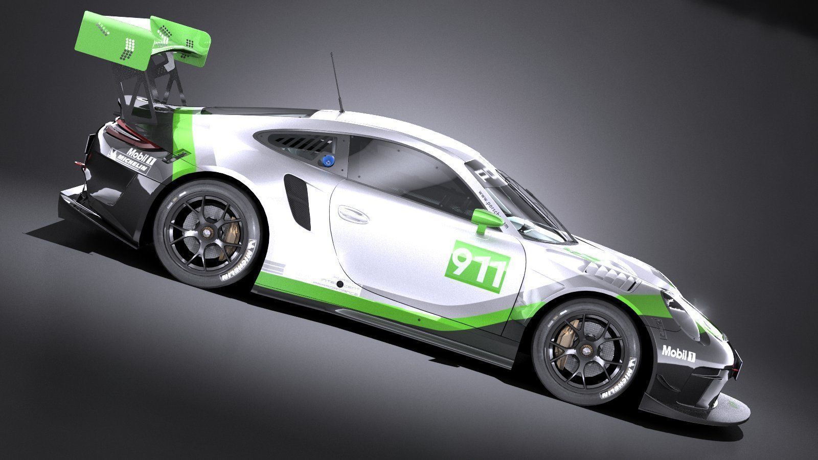 Porsche 911 GT3R 2019 lowpoly Low-poly 3D model_6