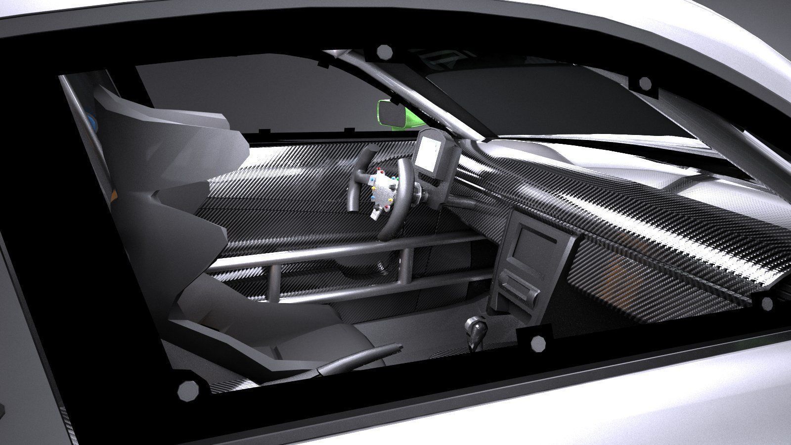 Porsche 911 GT3R 2019 lowpoly Low-poly 3D model_8