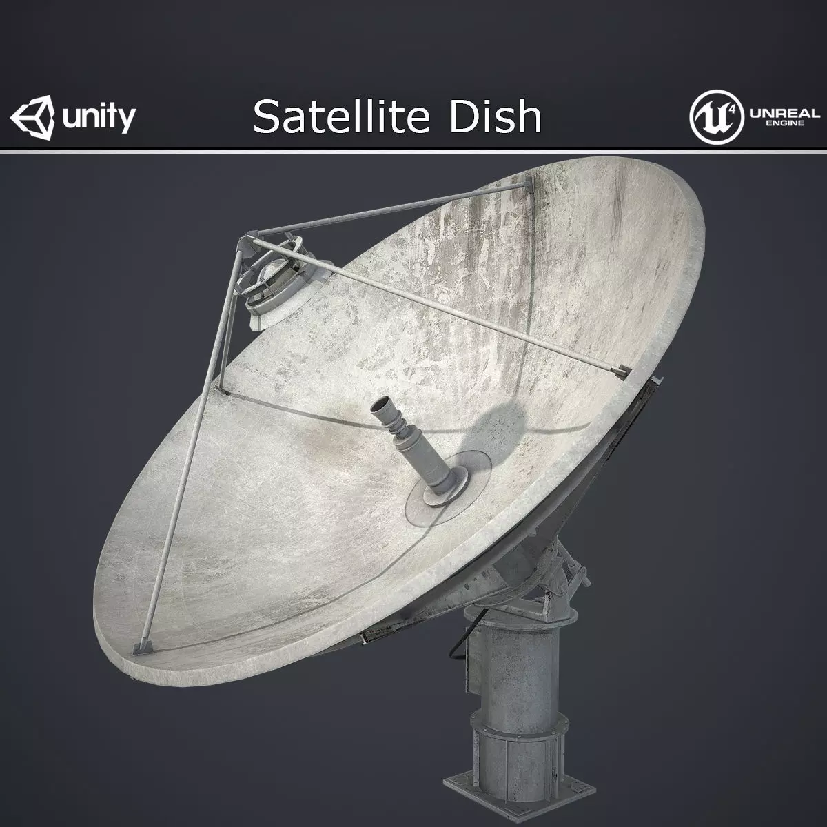 Satellite Dish Low-poly 3D model_0