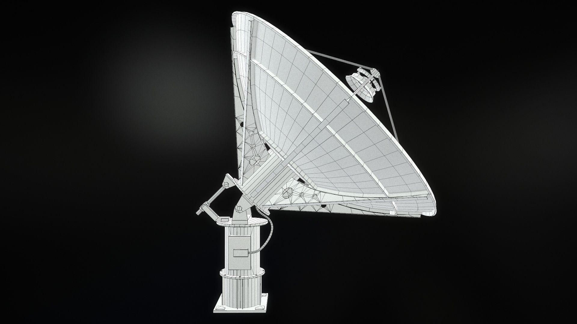 Satellite Dish Low-poly 3D model_9