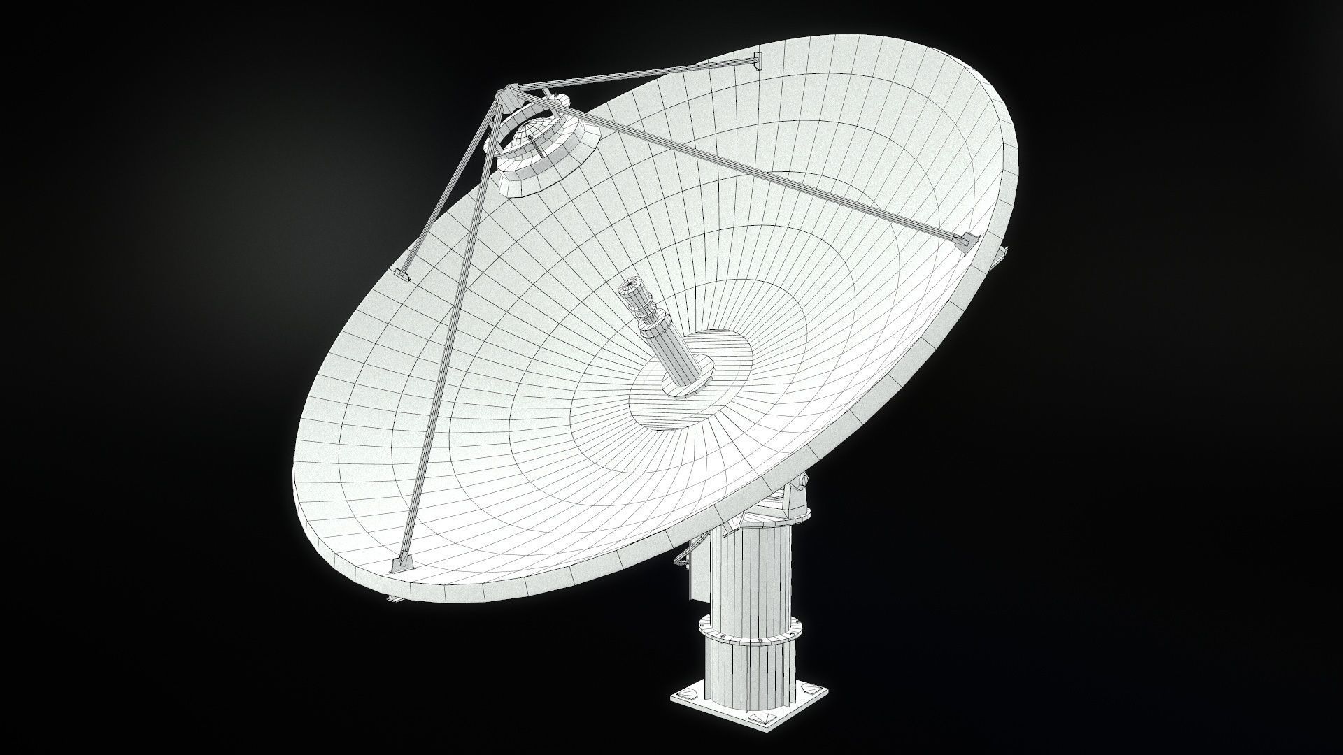 Satellite Dish Low-poly 3D model_8