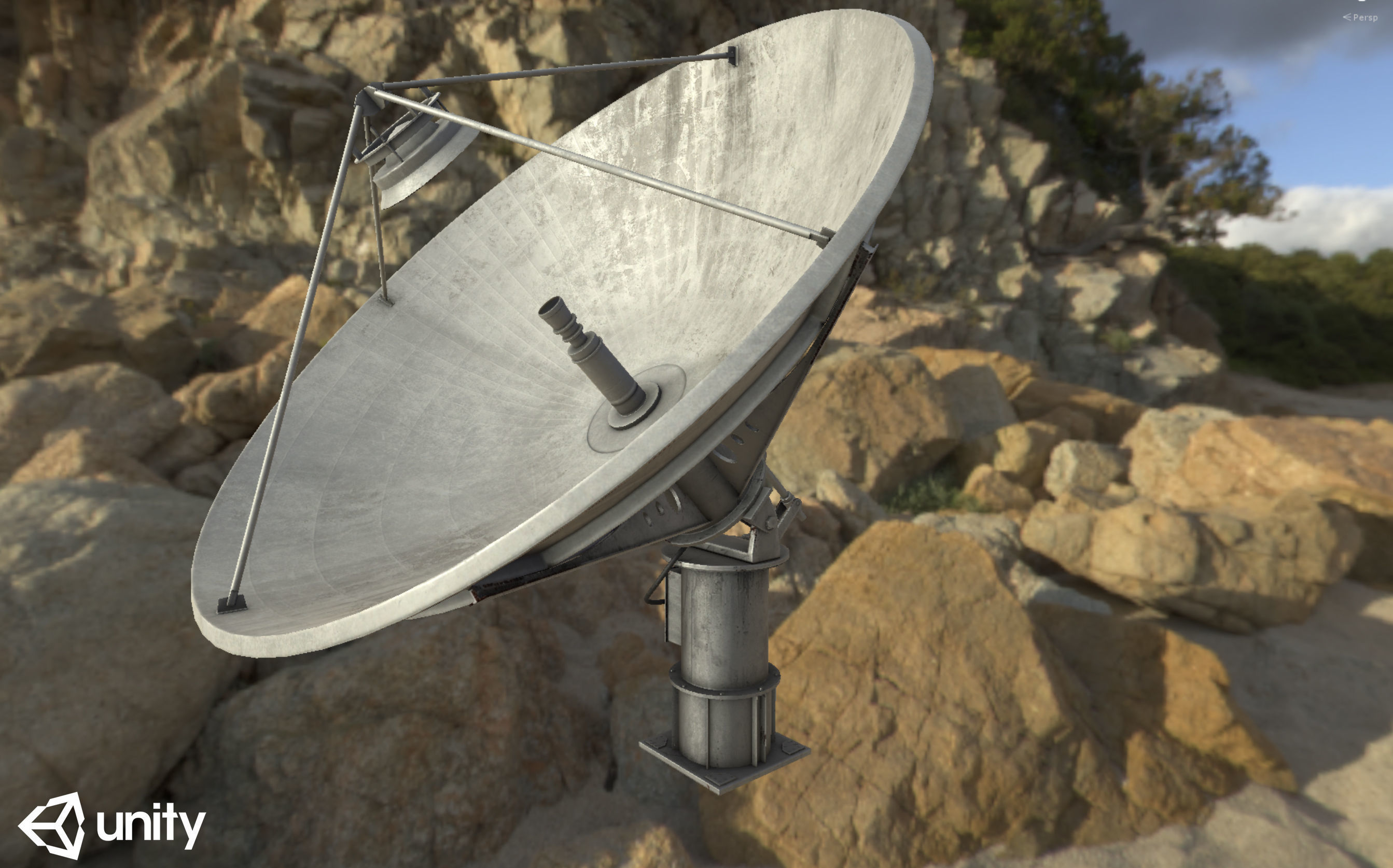 Satellite Dish Low-poly 3D model_10