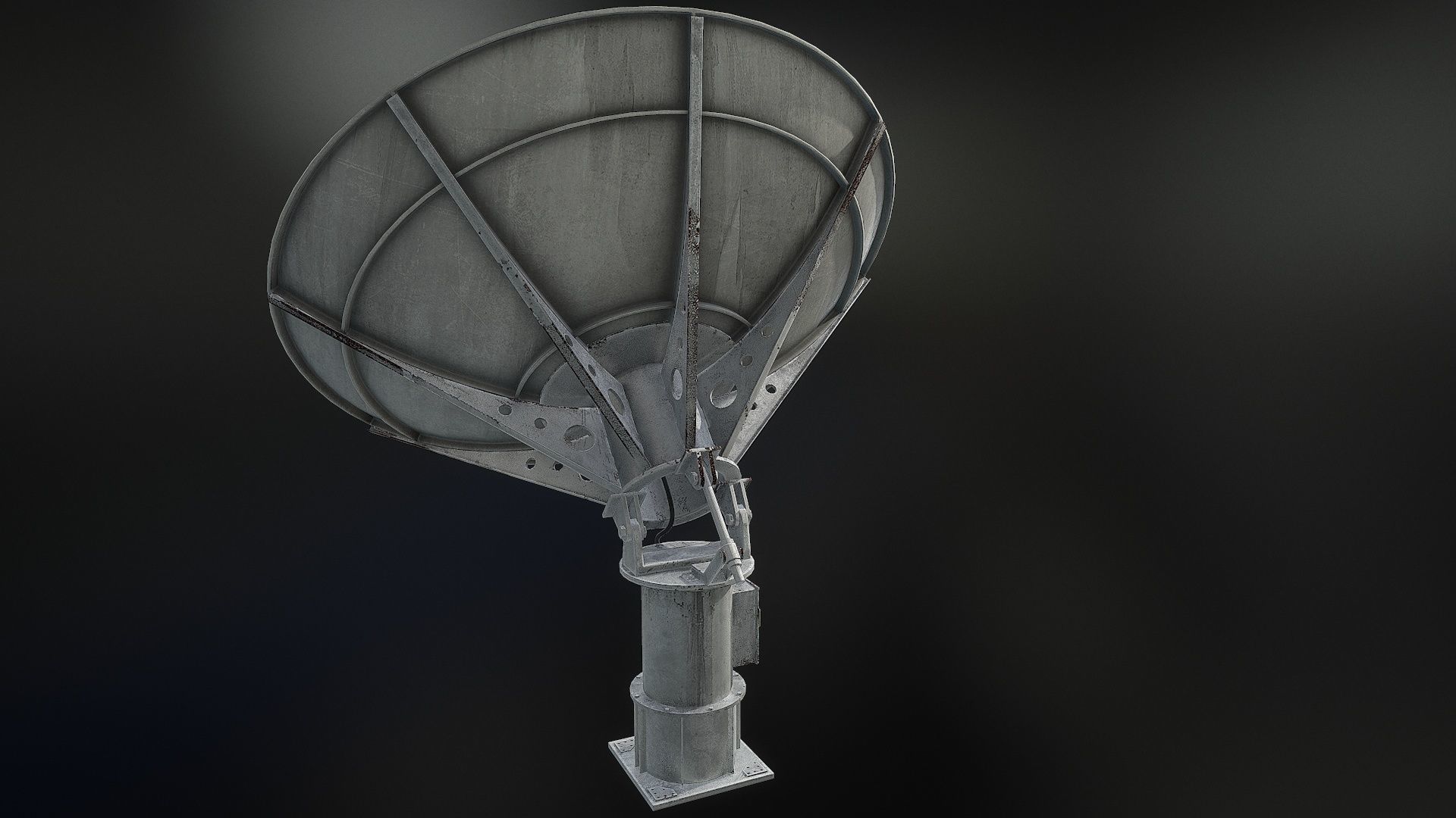 Satellite Dish Low-poly 3D model_4