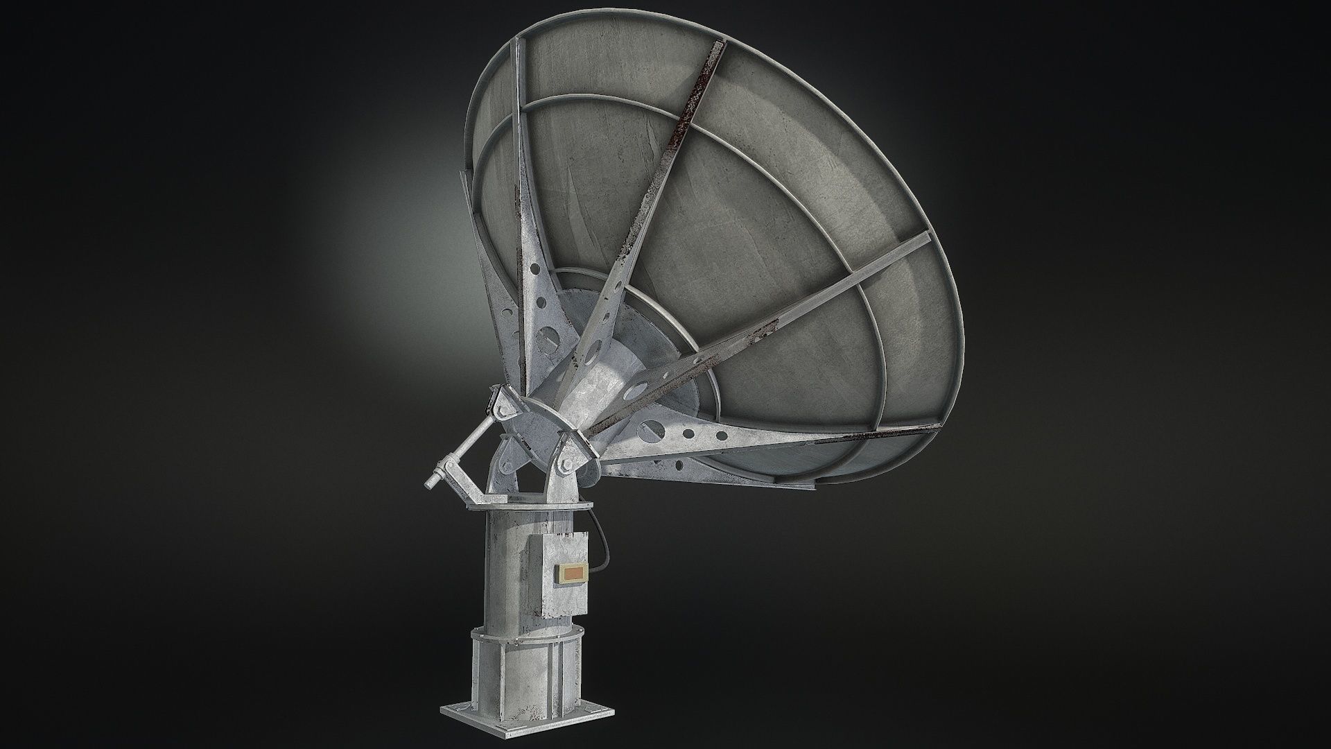 Satellite Dish Low-poly 3D model_3