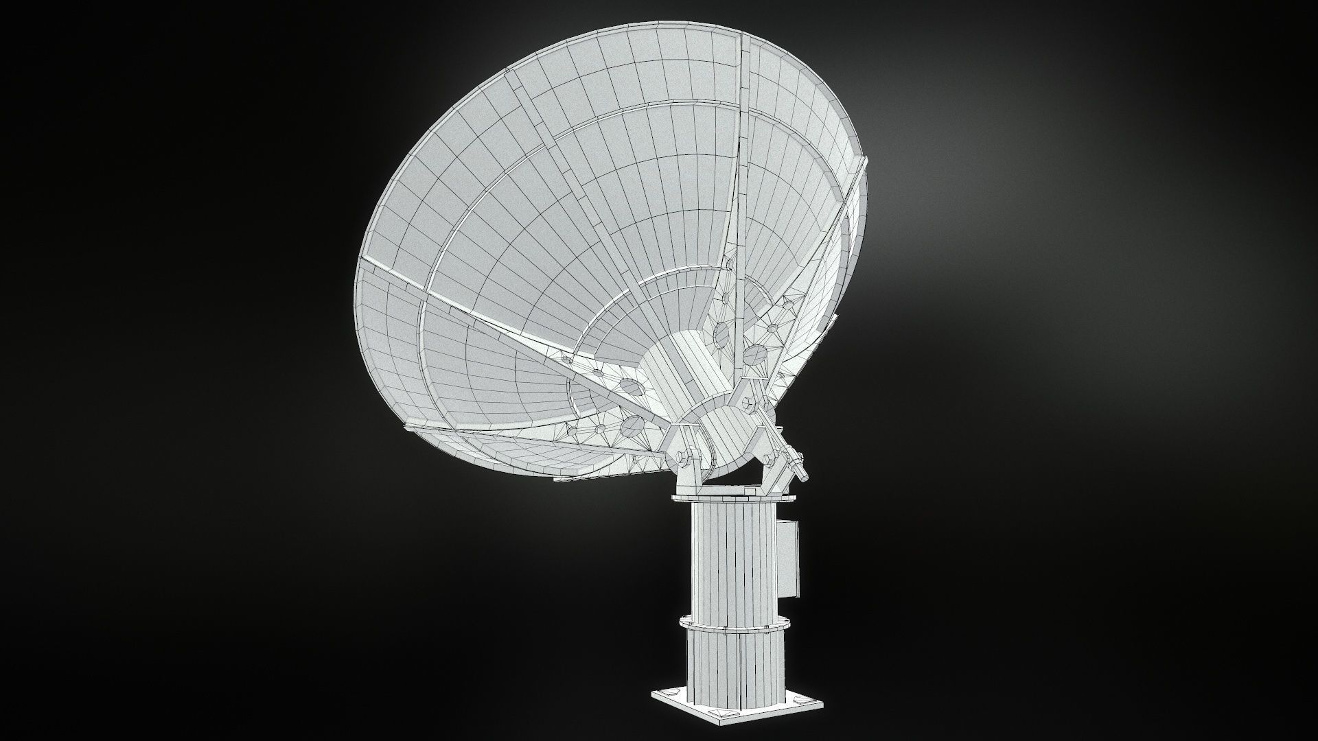 Satellite Dish Low-poly 3D model_7