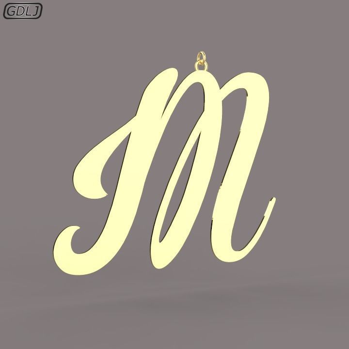 A-Z Large letters without jewelry Low-poly 3D model_13