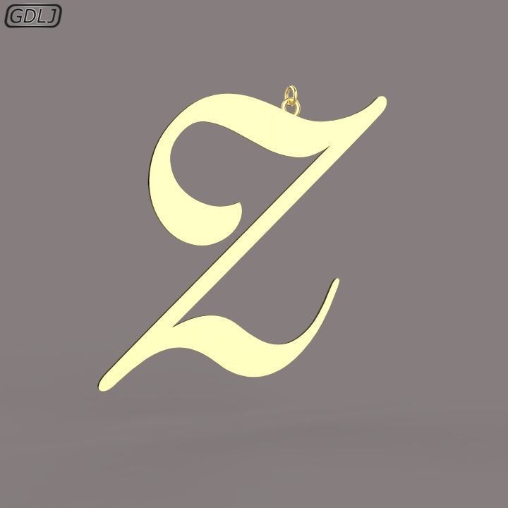 A-Z Large letters without jewelry Low-poly 3D model_26