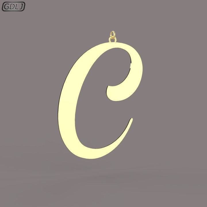 A-Z Large letters without jewelry Low-poly 3D model_3