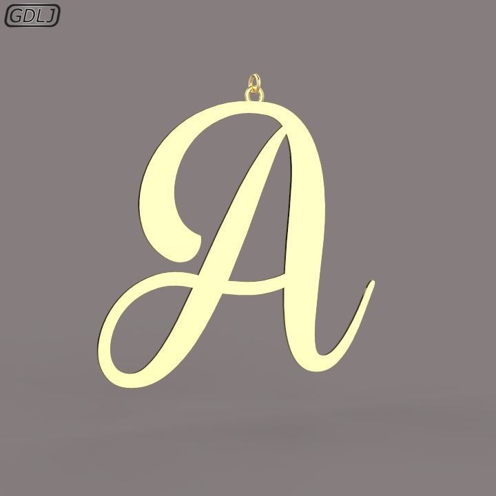 A-Z Large letters without jewelry Low-poly 3D model_1