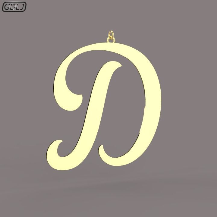 A-Z Large letters without jewelry Low-poly 3D model_9