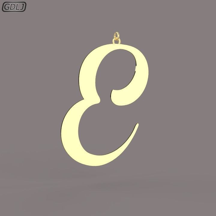 A-Z Large letters without jewelry Low-poly 3D model_5