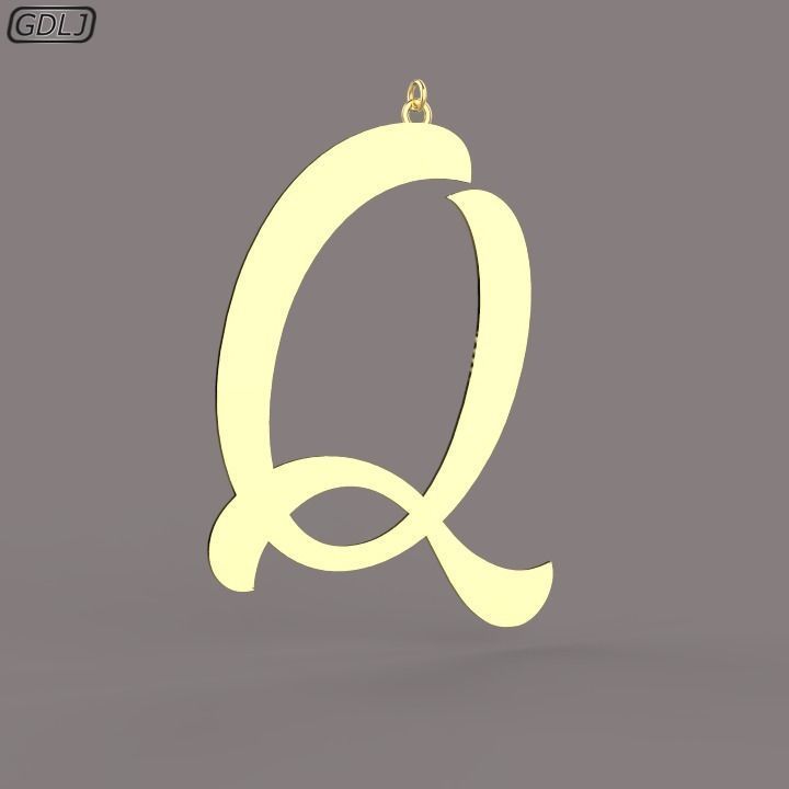 A-Z Large letters without jewelry Low-poly 3D model_17