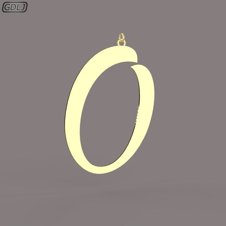 A-Z Large letters without jewelry Low-poly 3D model_15