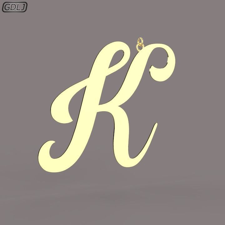 A-Z Large letters without jewelry Low-poly 3D model_11