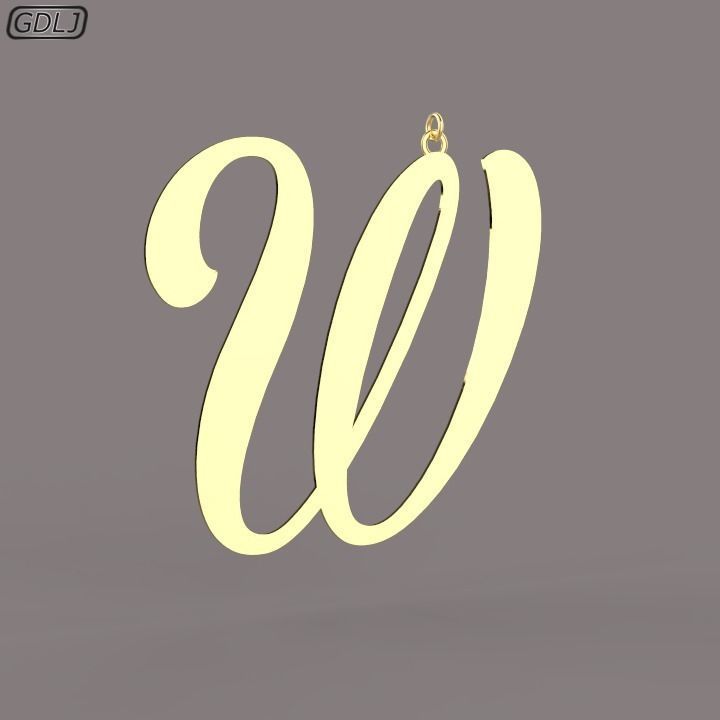 A-Z Large letters without jewelry Low-poly 3D model_23