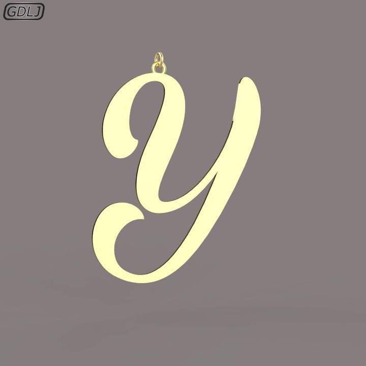 A-Z Large letters without jewelry Low-poly 3D model_25