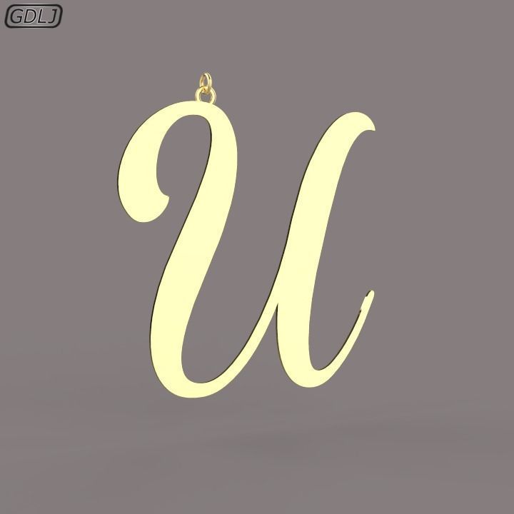 A-Z Large letters without jewelry Low-poly 3D model_21
