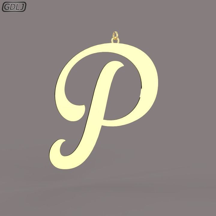 A-Z Large letters without jewelry Low-poly 3D model_16