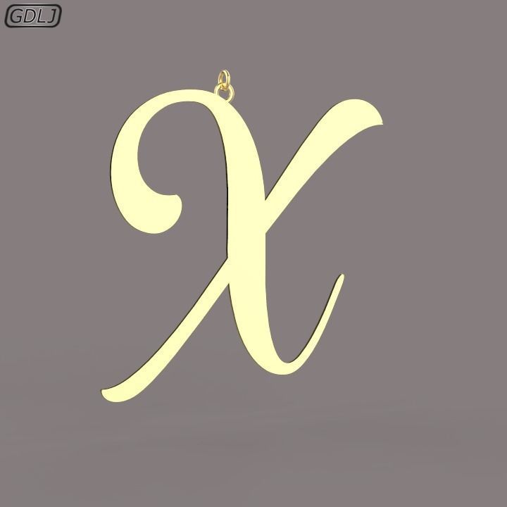 A-Z Large letters without jewelry Low-poly 3D model_24