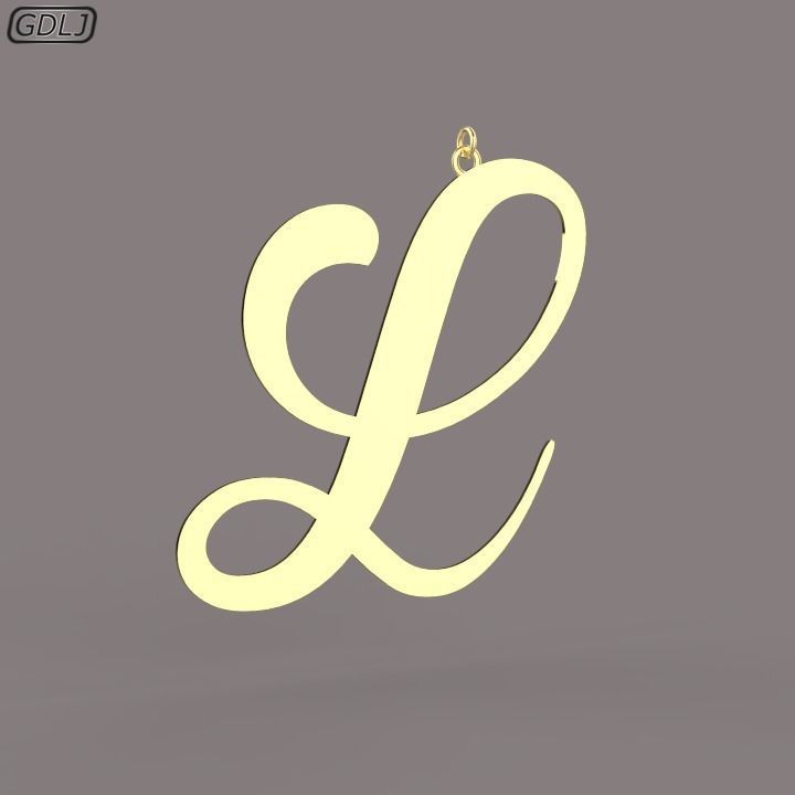 A-Z Large letters without jewelry Low-poly 3D model_12