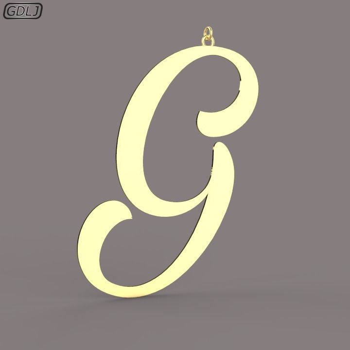 A-Z Large letters without jewelry Low-poly 3D model_7