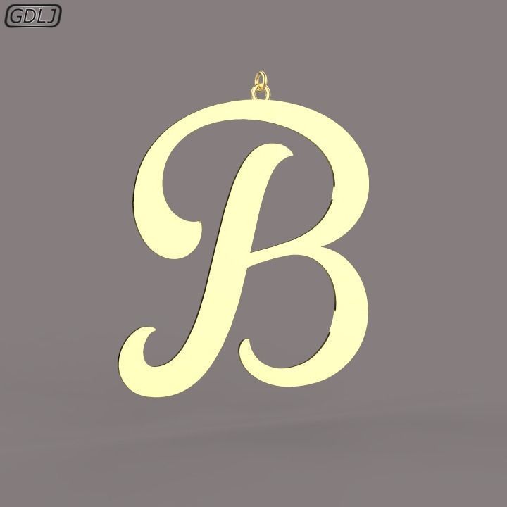 A-Z Large letters without jewelry Low-poly 3D model_2