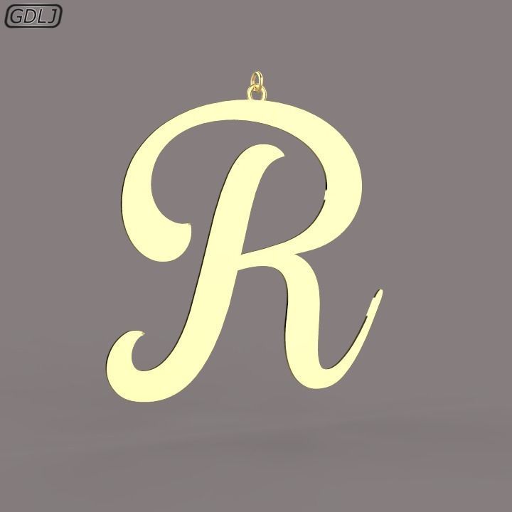 A-Z Large letters without jewelry Low-poly 3D model_18