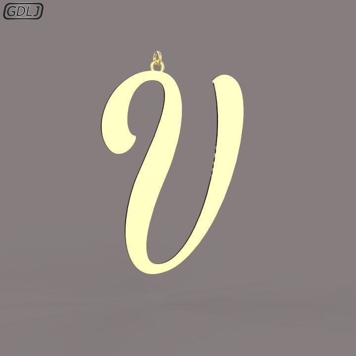 A-Z Large letters without jewelry Low-poly 3D model_22