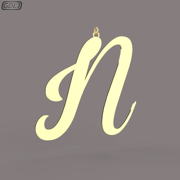 A-Z Large letters without jewelry Low-poly 3D model_14