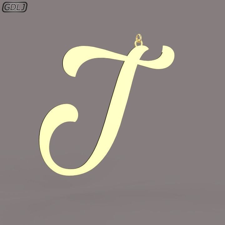 A-Z Large letters without jewelry Low-poly 3D model_20