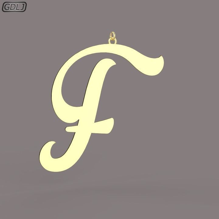 A-Z Large letters without jewelry Low-poly 3D model_8