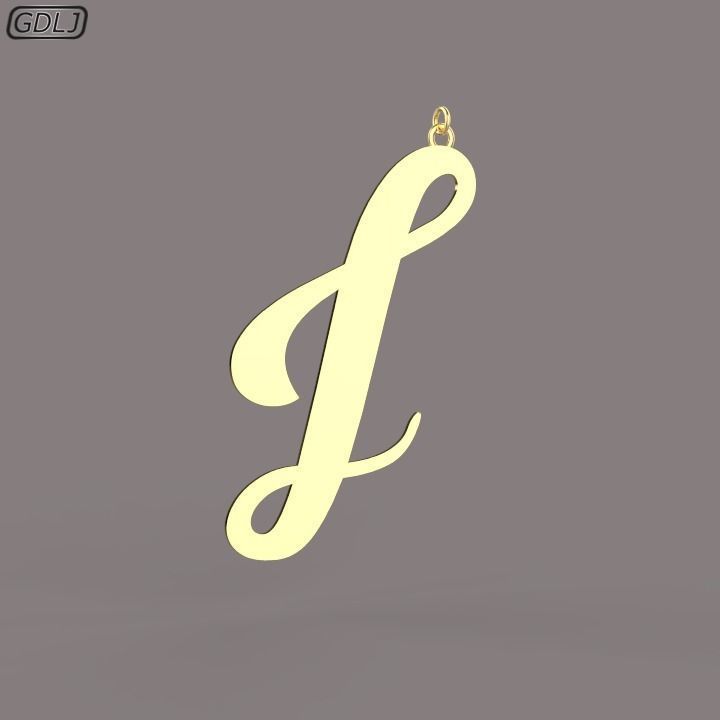 A-Z Large letters without jewelry Low-poly 3D model_4