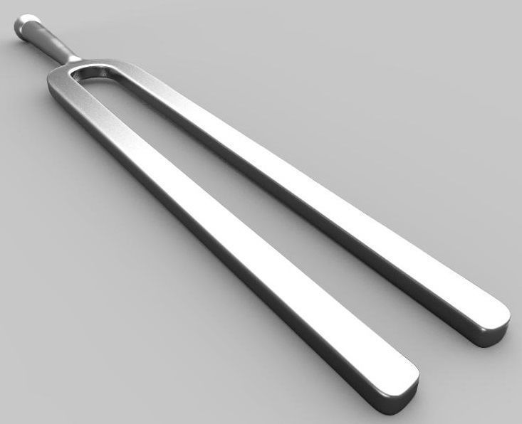 Kammerton pair of metal drum sticks 3D model_3