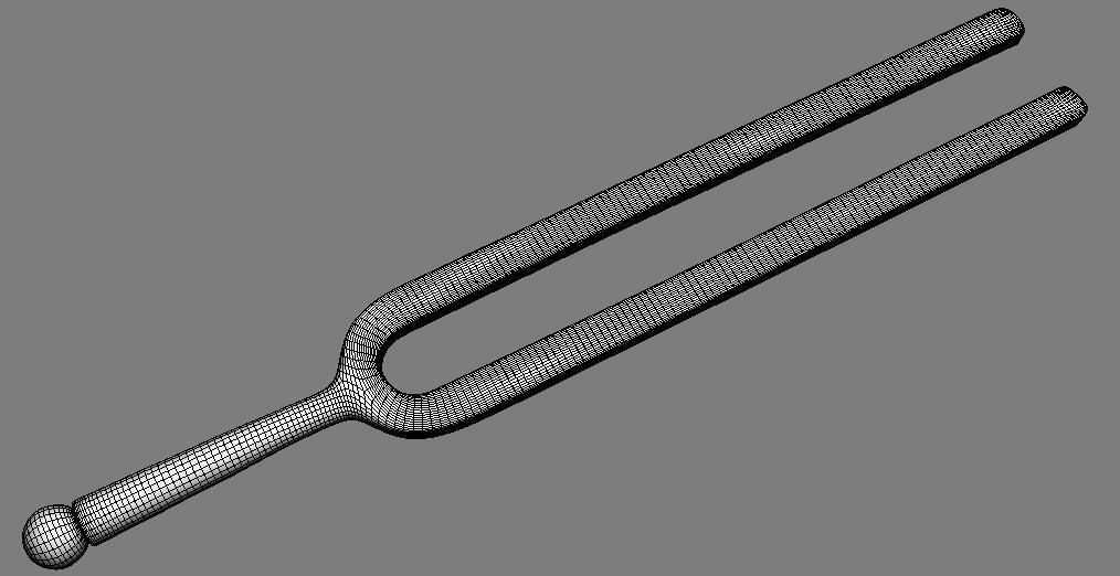 Kammerton pair of metal drum sticks 3D model_4