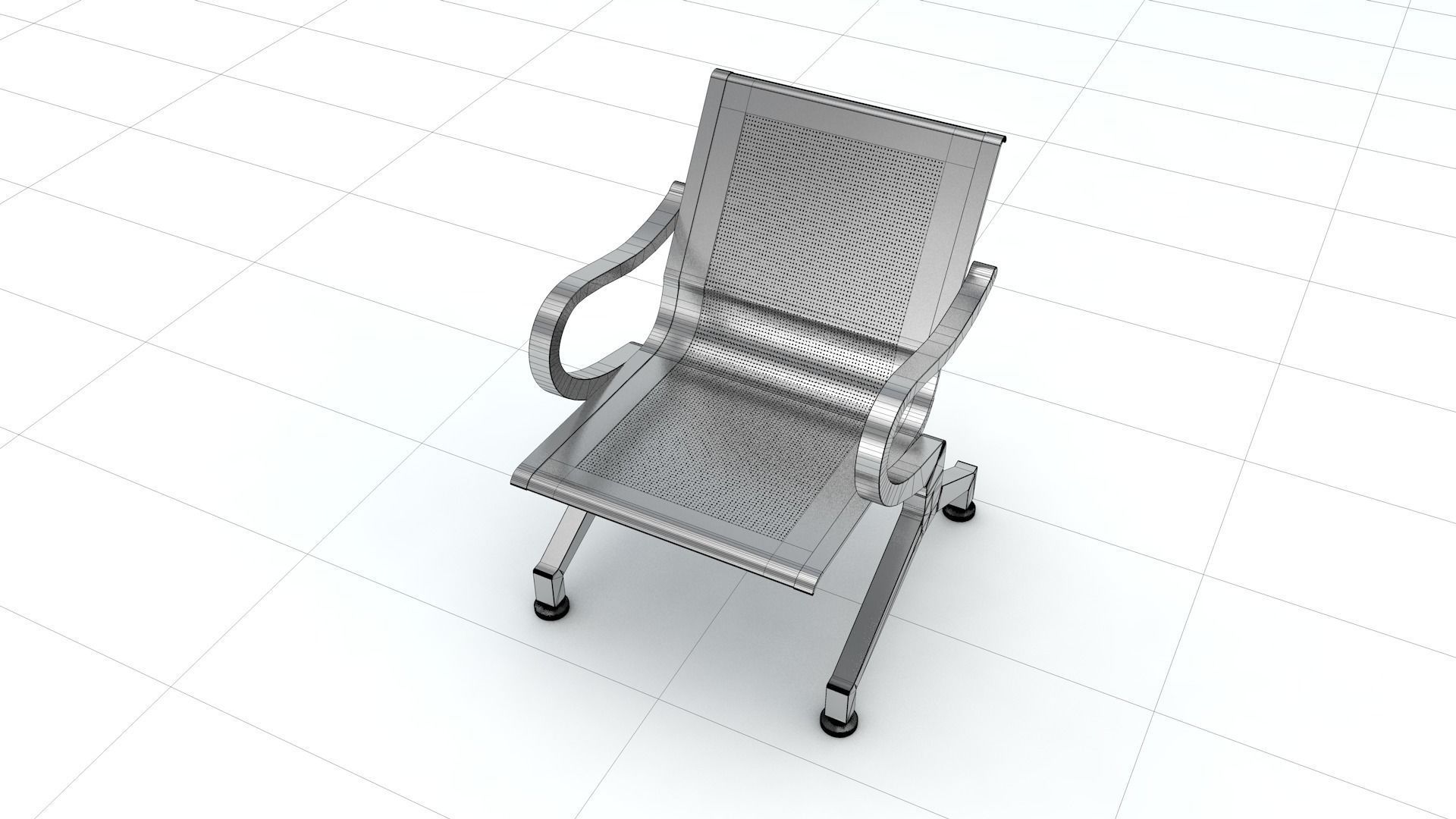 Waiting Chair Free 3D model_12