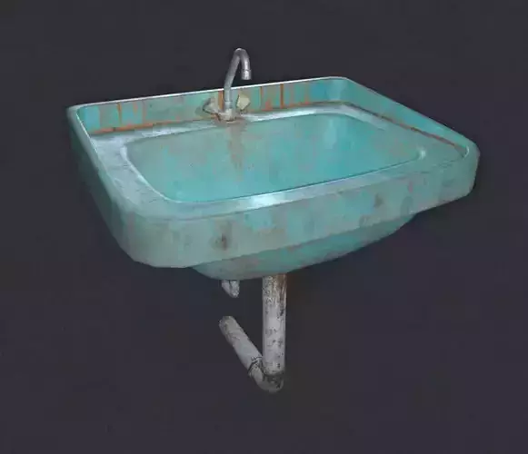 Sink dirty Low-poly 3D model