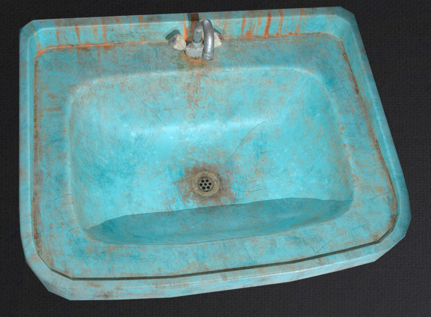 Sink dirty Low-poly 3D model_1