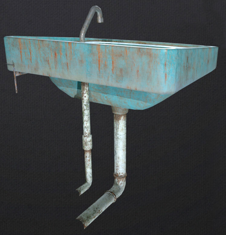 Sink dirty Low-poly 3D model_3