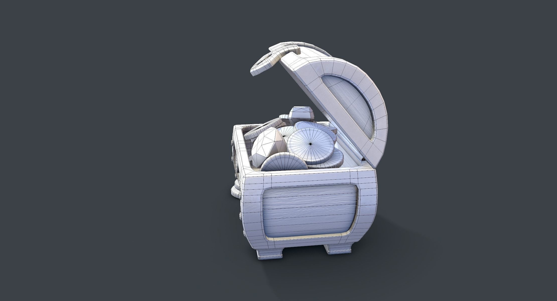 Stylized Treasure Chest lowpoly Low-poly 3D model_6