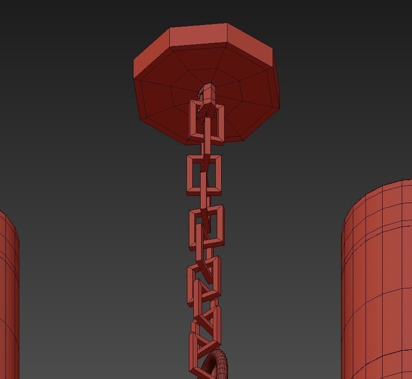 Hudson modern chandelier with glass shades 3D model_3