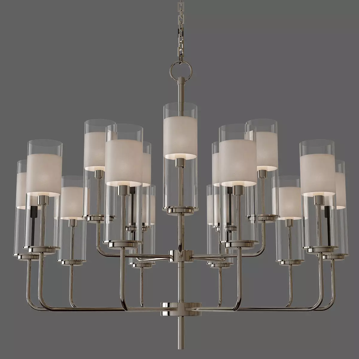 Hudson modern chandelier with glass shades 3D model_0