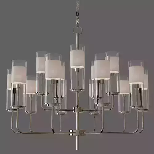Hudson modern chandelier with glass shades