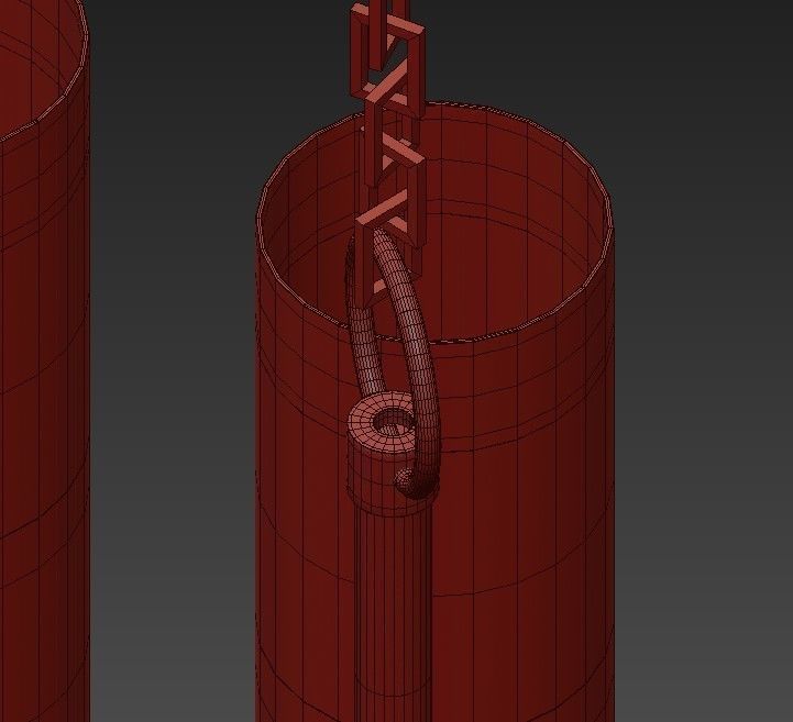 Hudson modern chandelier with glass shades 3D model_7