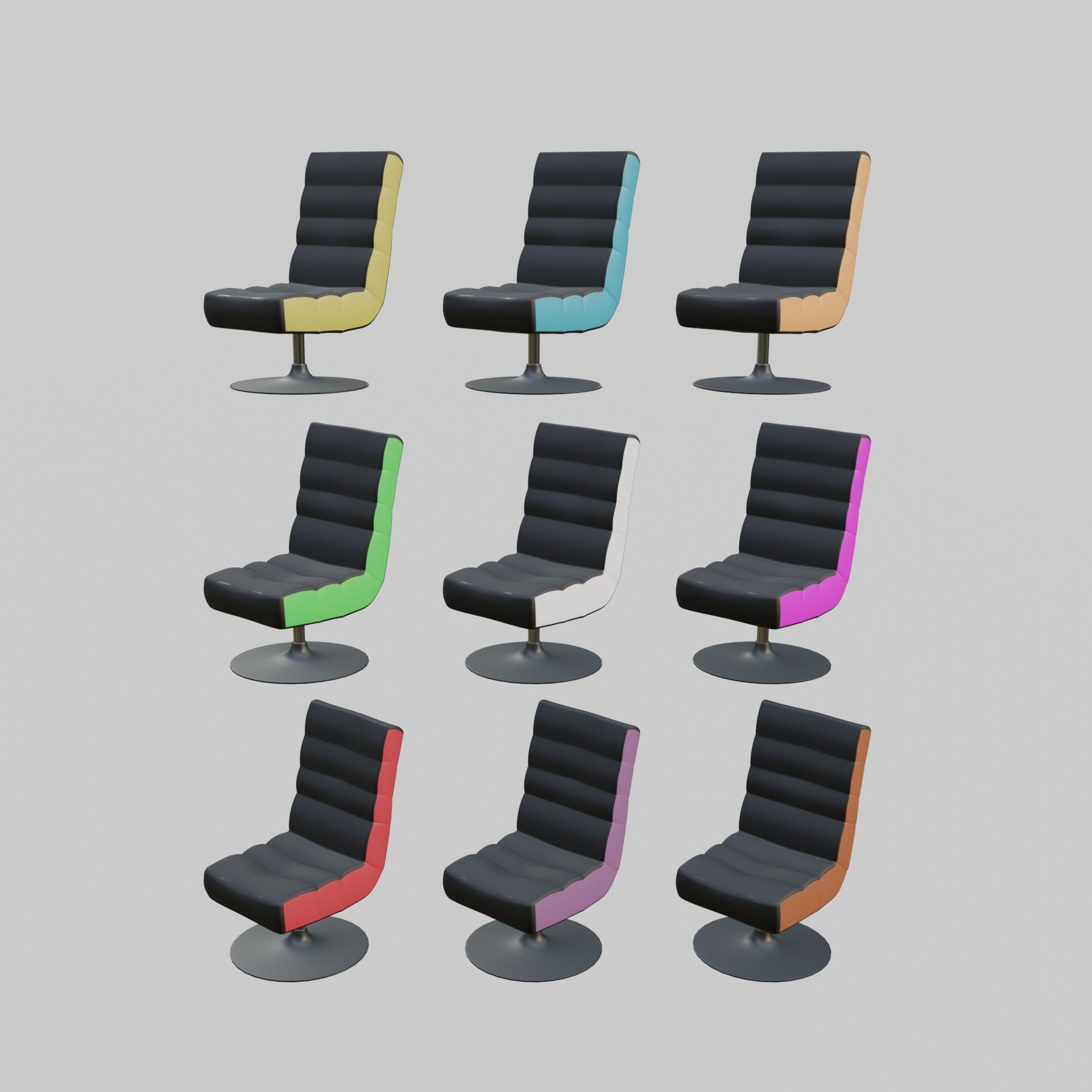 modern gaming chair Low-poly 3D model_10