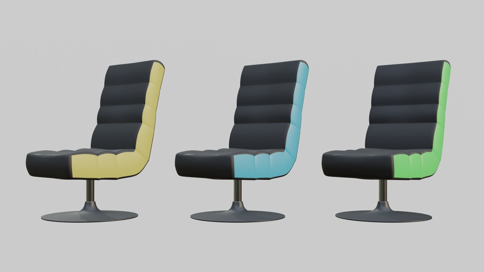 modern gaming chair Low-poly 3D model_4
