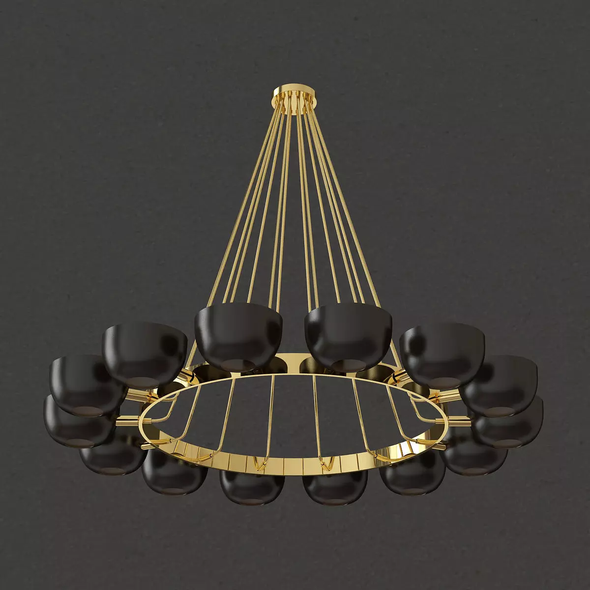 Callisto gold chandelier 3D model