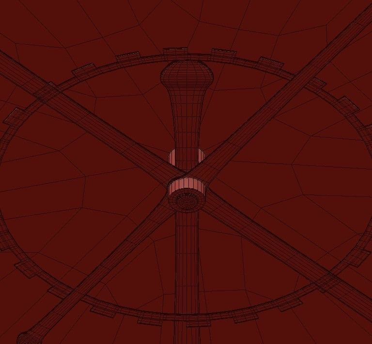 Chandelier modern pendant light in brass and glass 3D model_7