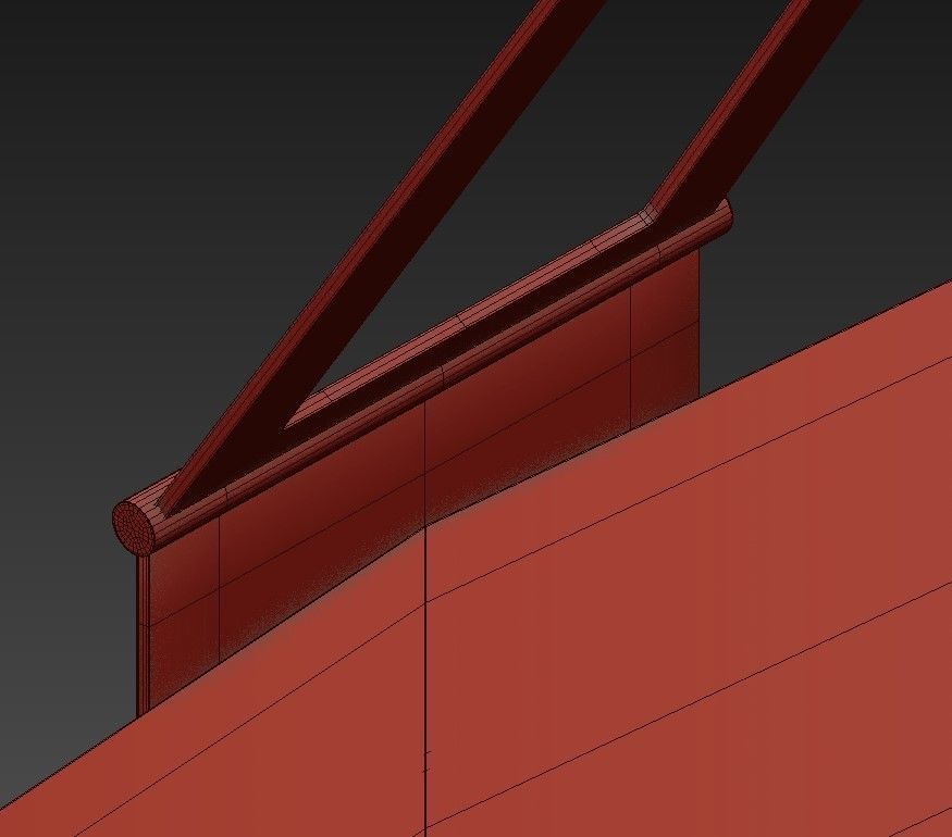 Chandelier modern pendant light in brass and glass 3D model_9