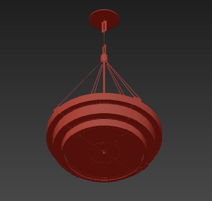 Chandelier modern pendant light in brass and glass 3D model_2